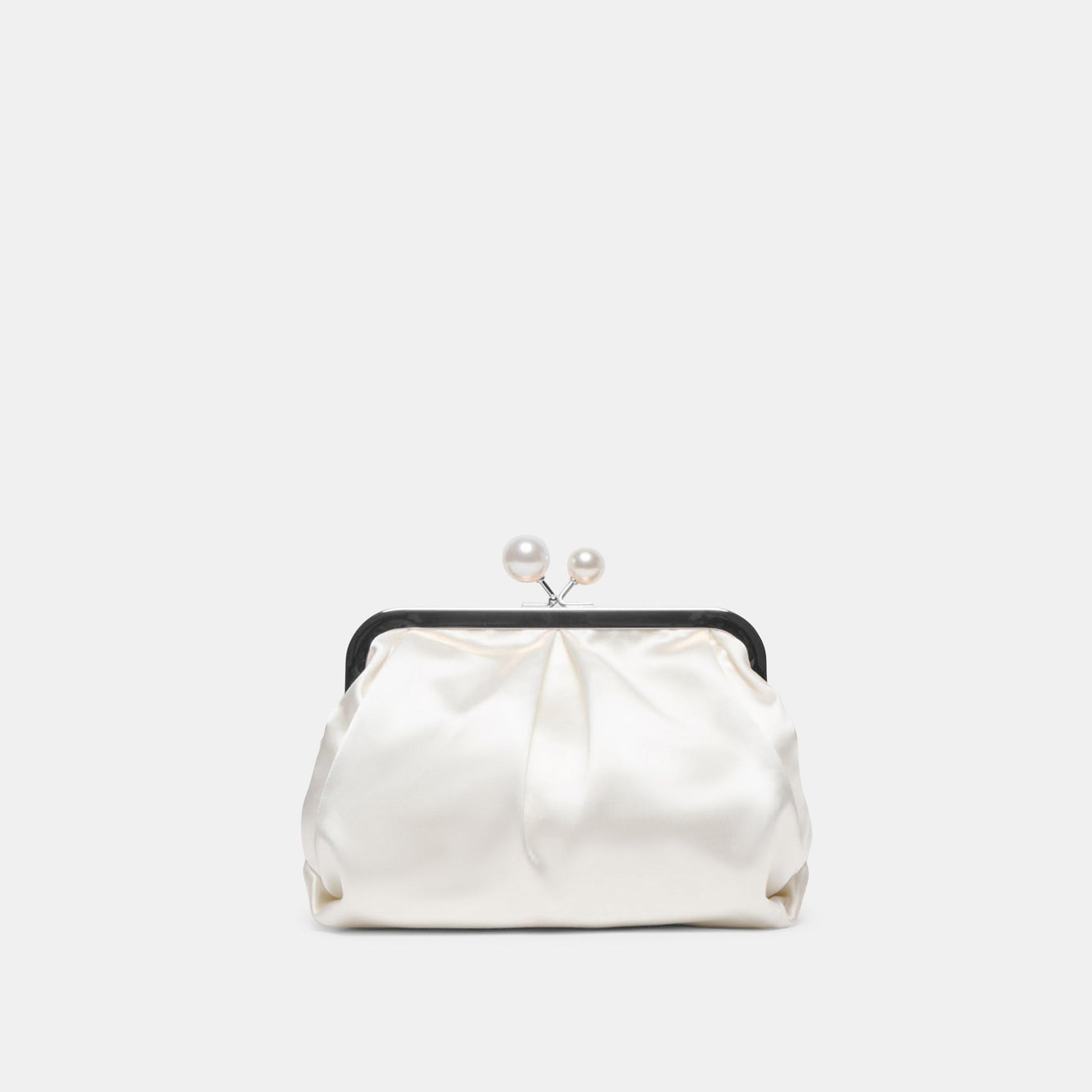 Kendall White Satin Clutch - Dolce Vita