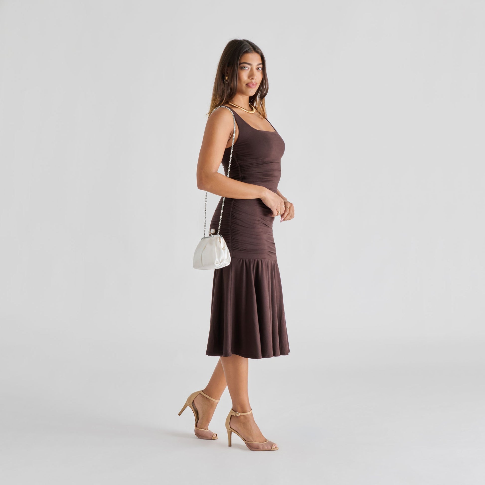 Kendall White Satin Clutch - Dolce Vita
