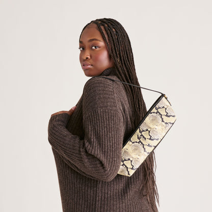 Savaii Black White Snake Stella Shoulder Bag - Dolce Vita