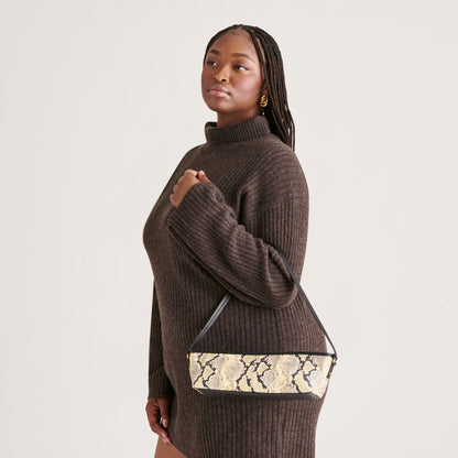 Savaii Black White Snake Stella Shoulder Bag - Dolce Vita