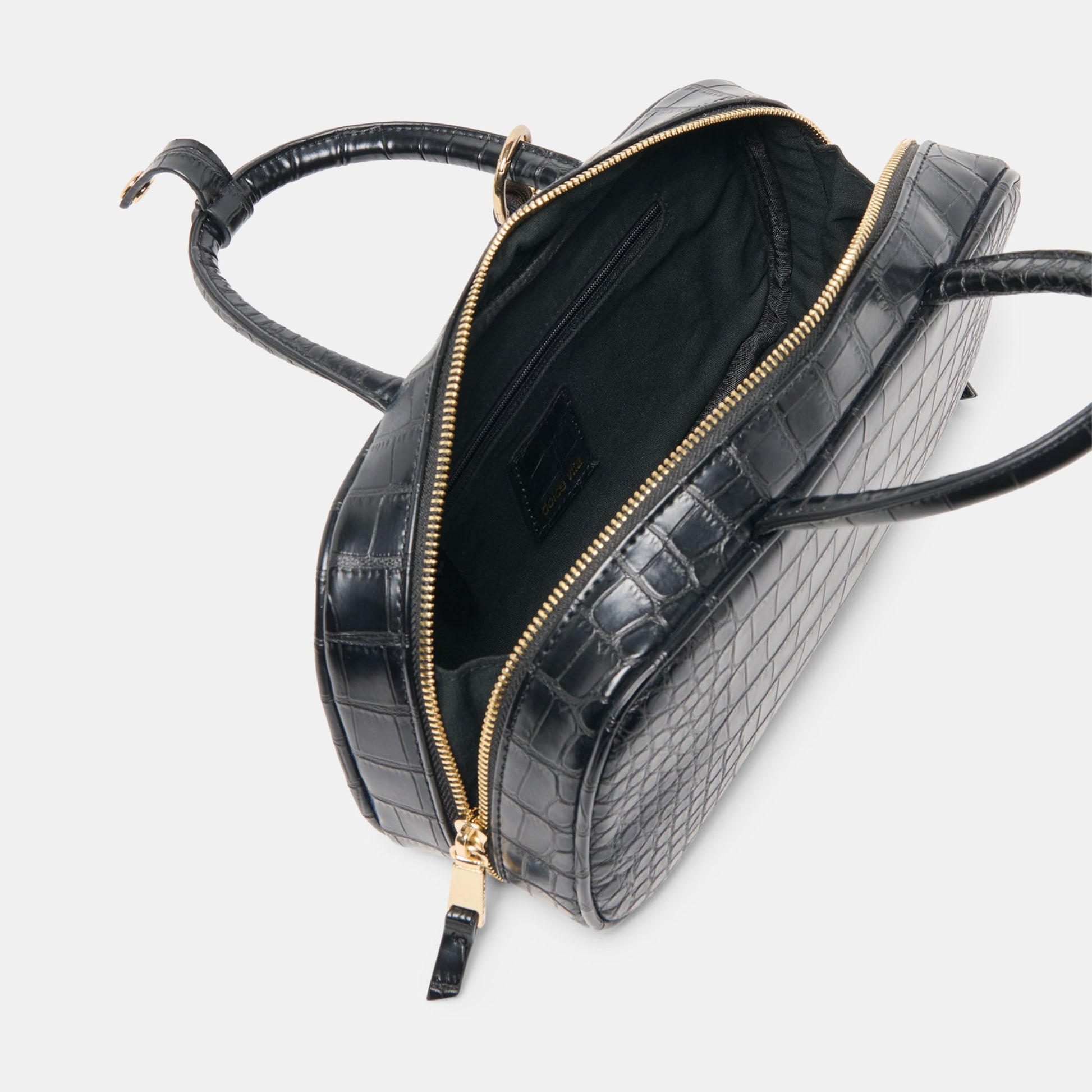Flyn Black Croco Stella Handbag - Dolce Vita