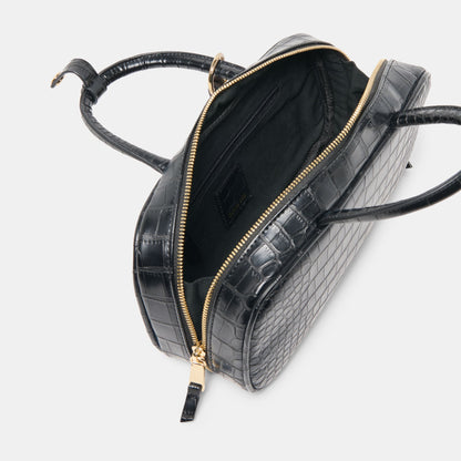 Flyn Black Croco Stella Handbag - Dolce Vita