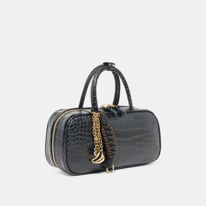 Flyn Black Croco Stella Handbag - Dolce Vita