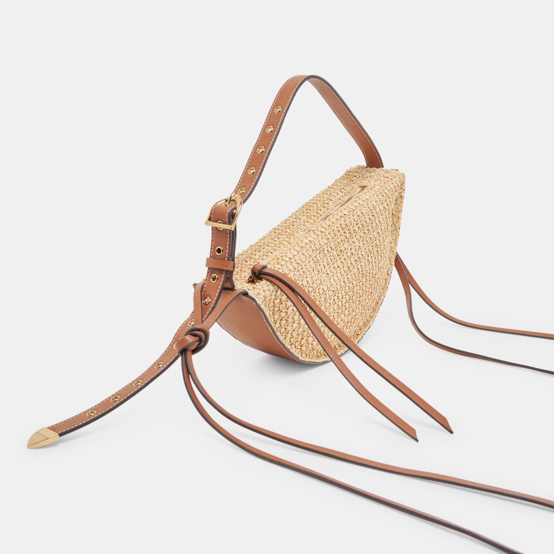 MONACO SHOULDER BAG NATURAL RAFFIA - Dolce Vita