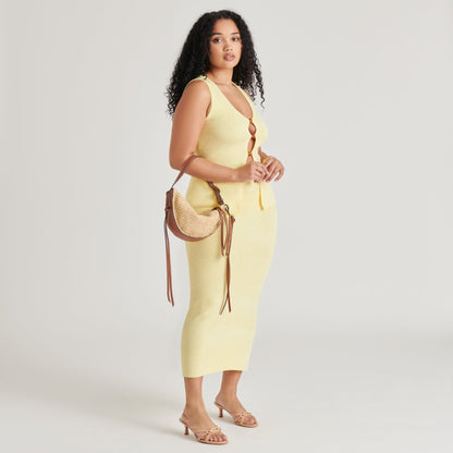 MONACO SHOULDER BAG NATURAL RAFFIA - Dolce Vita