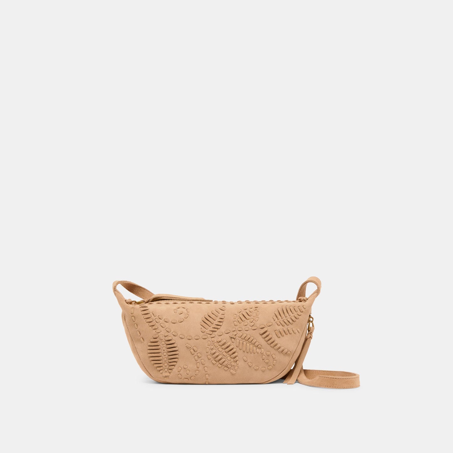 Lipari Beige Suede Crossbody - Dolce Vita
