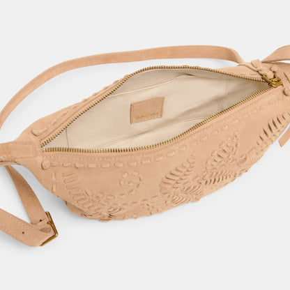 Lipari Beige Suede Crossbody - Dolce Vita