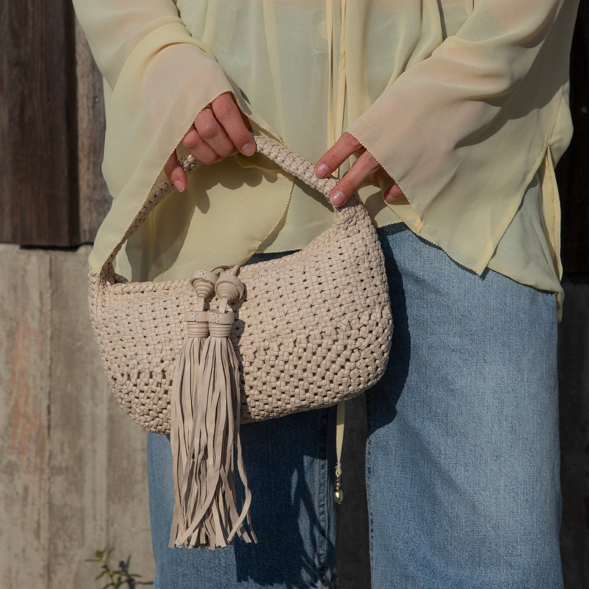 Zenia Bone Leather Handbag - Dolce Vita