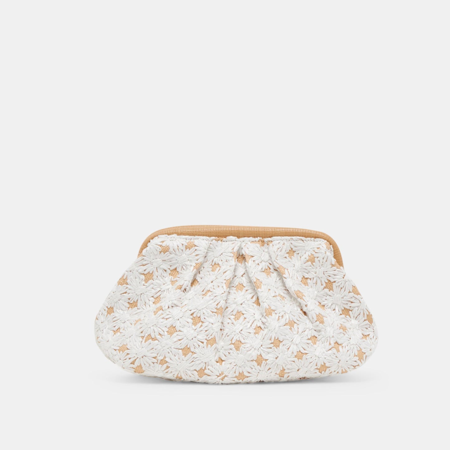 FIORE CLUTCH EMBROIDERED NATURAL RAFFIA - Dolce Vita