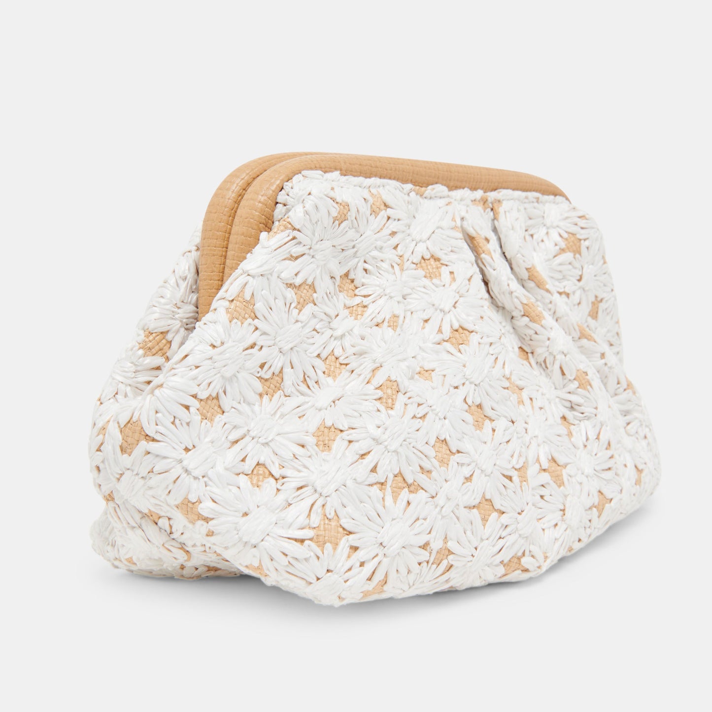 FIORE CLUTCH EMBROIDERED NATURAL RAFFIA - Dolce Vita