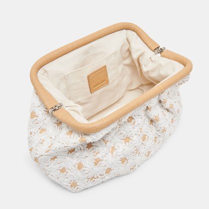 FIORE CLUTCH EMBROIDERED NATURAL RAFFIA - Dolce Vita