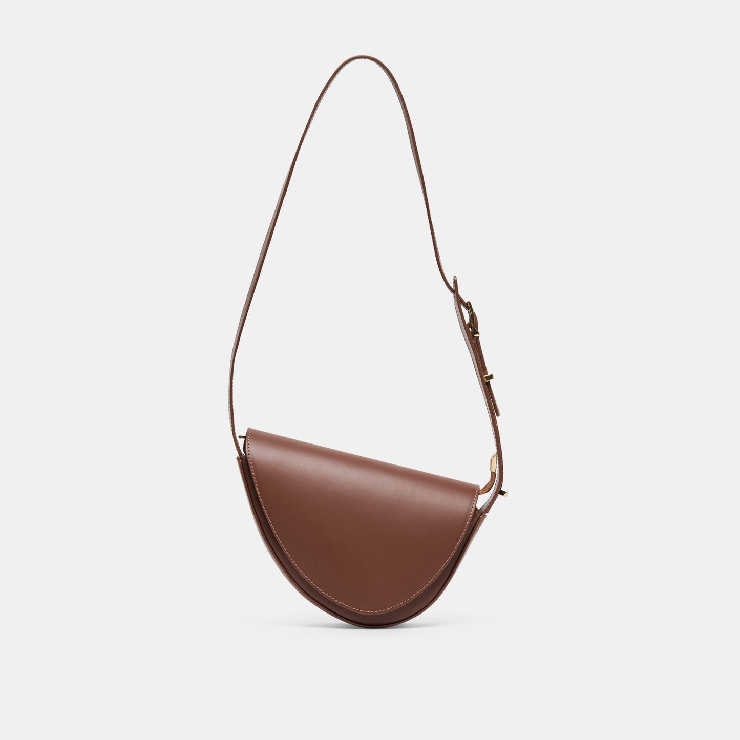 Sabine Brown Leather Shoulder Bag - Dolce Vita