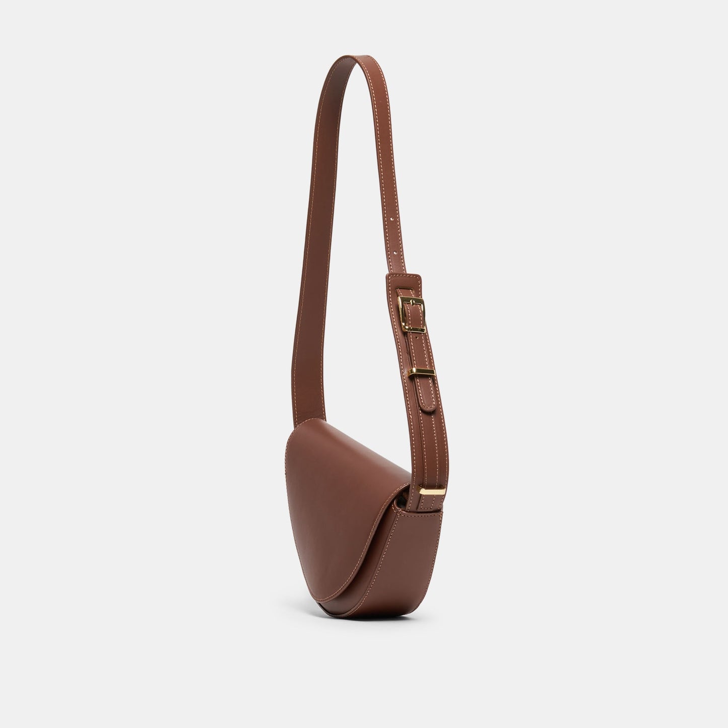 Sabine Brown Leather Shoulder Bag - Dolce Vita