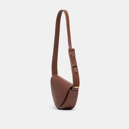Sabine Brown Leather Shoulder Bag - Dolce Vita