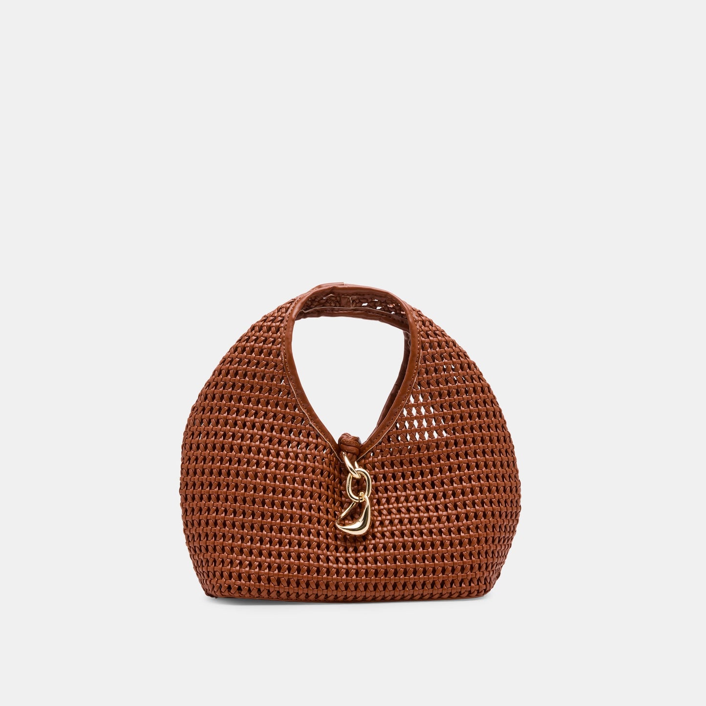 Dahlia Cognac Stella Woven Handbag - Dolce Vita