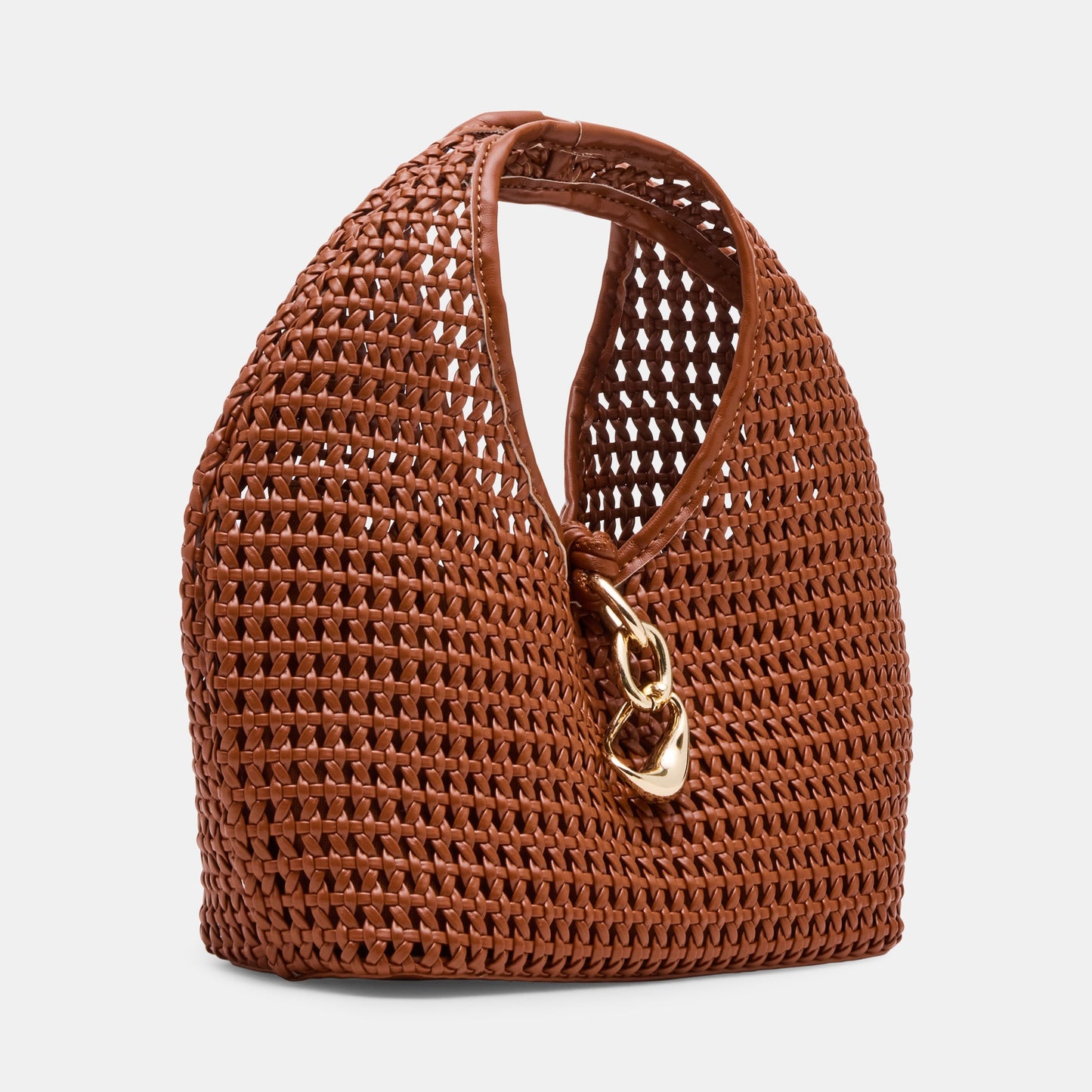 Dahlia Cognac Stella Woven Handbag - Dolce Vita