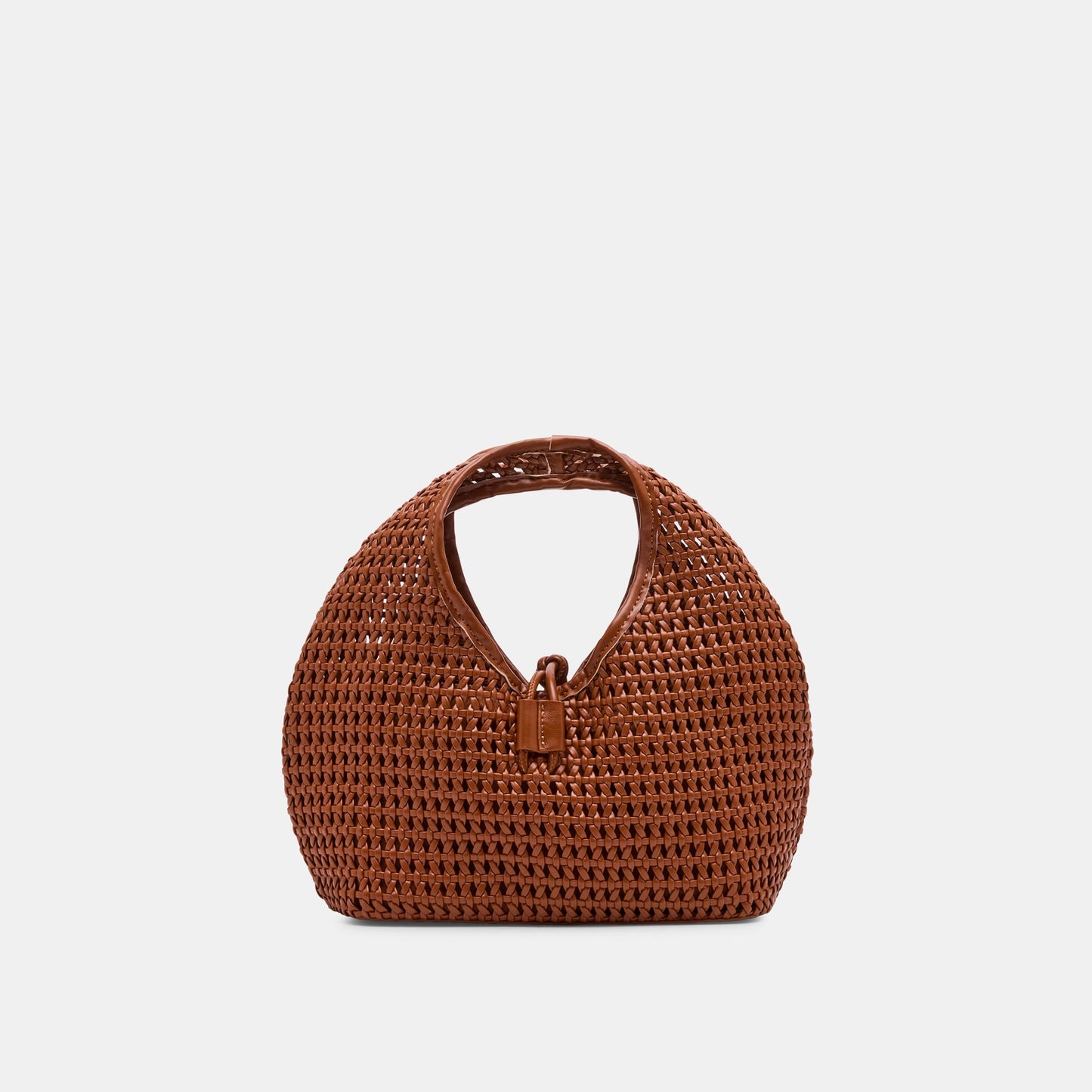 Dahlia Cognac Stella Woven Handbag - Dolce Vita