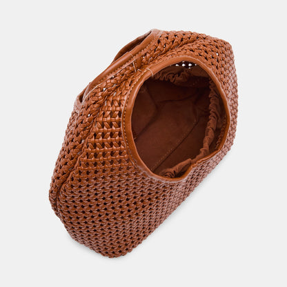 Dahlia Cognac Stella Woven Handbag - Dolce Vita