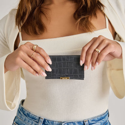 Mini-Me Grey Croco Stella Wallet - Dolce Vita