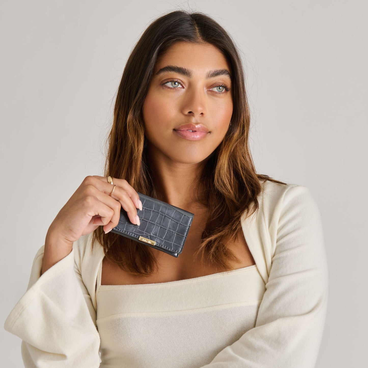 Mini-Me Grey Croco Stella Wallet - Dolce Vita