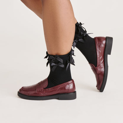 Mulit Bow Black Crew Socks - Dolce Vita