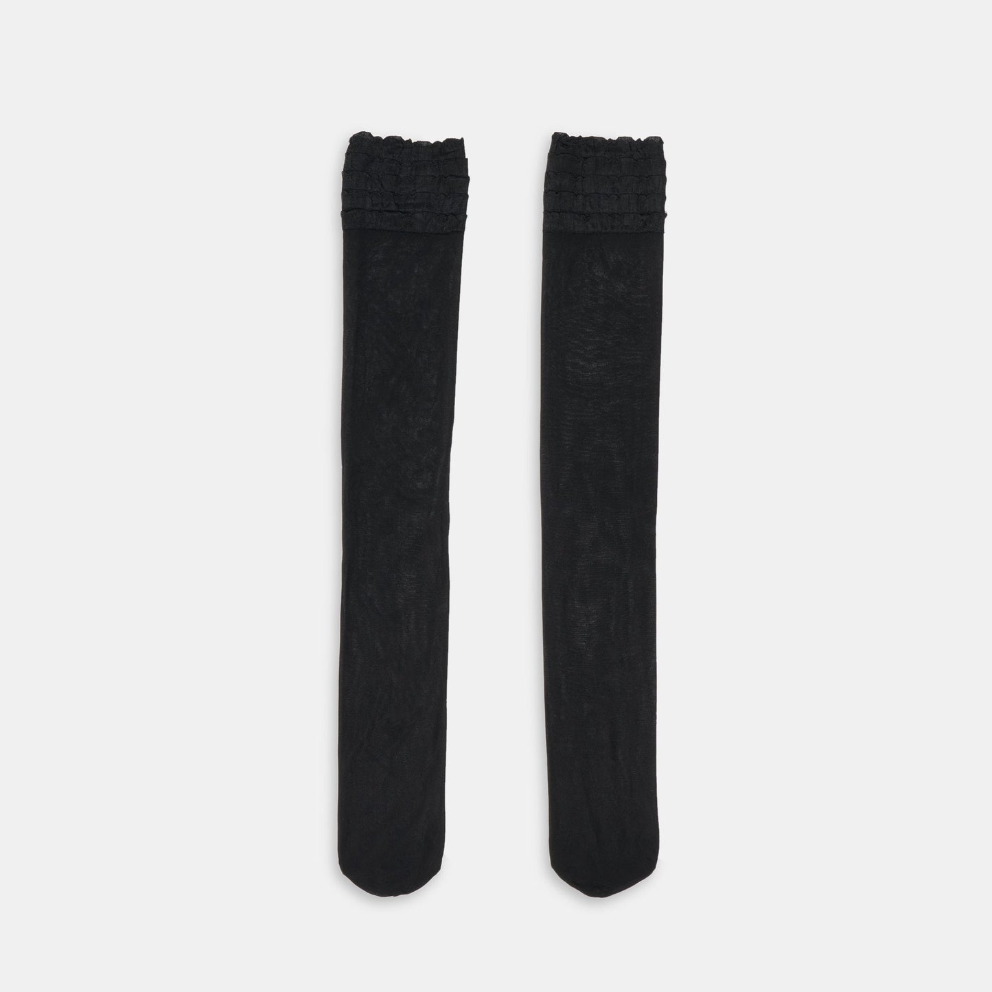 Ruffle Black Sheer Knee High Socks - Dolce Vita