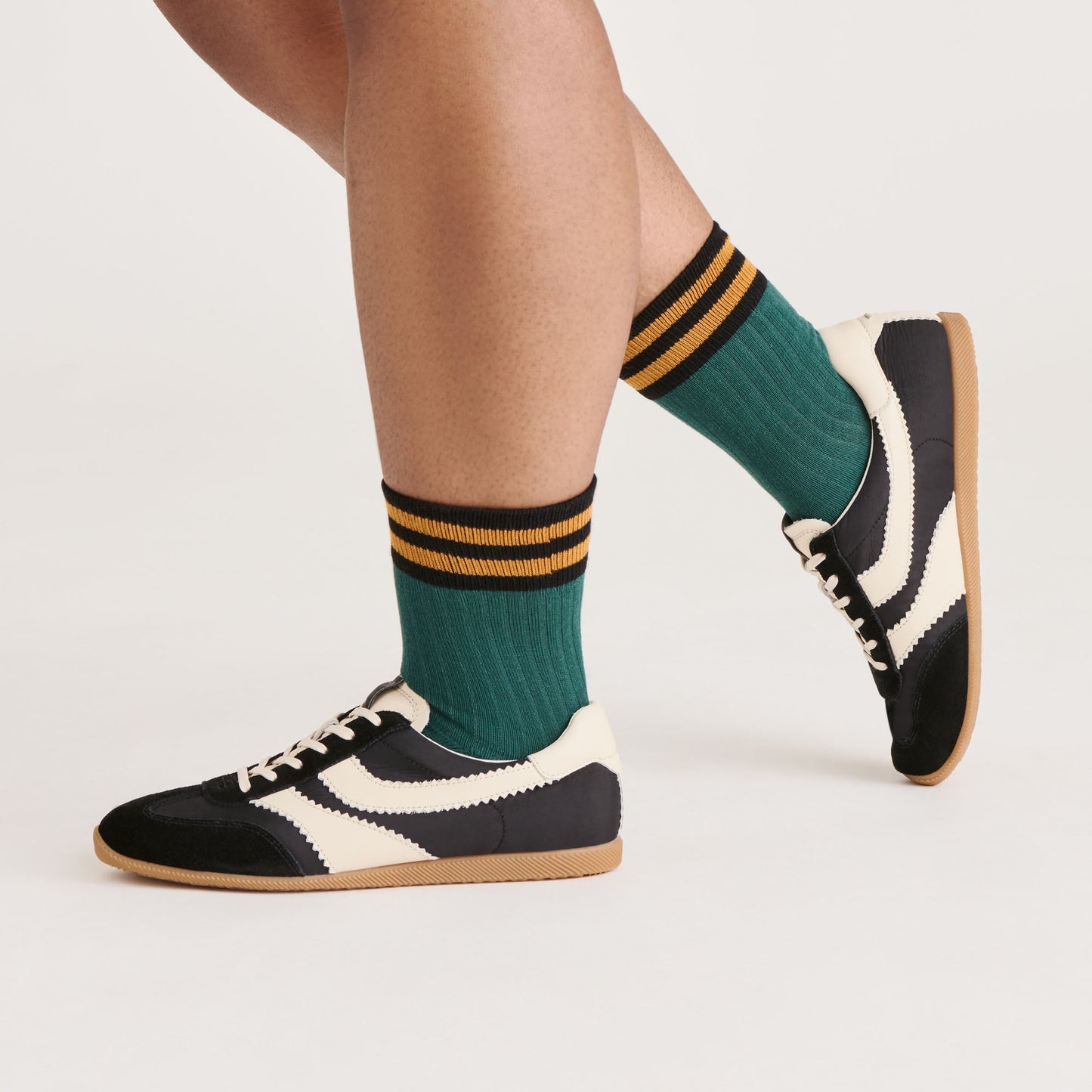 Multi Stripe Green Crew Socks - Dolce Vita