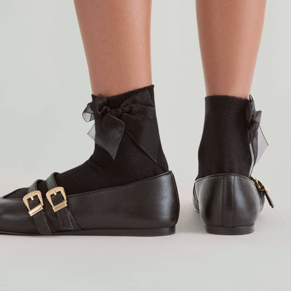 Bow Black Anklet Socks - Dolce Vita
