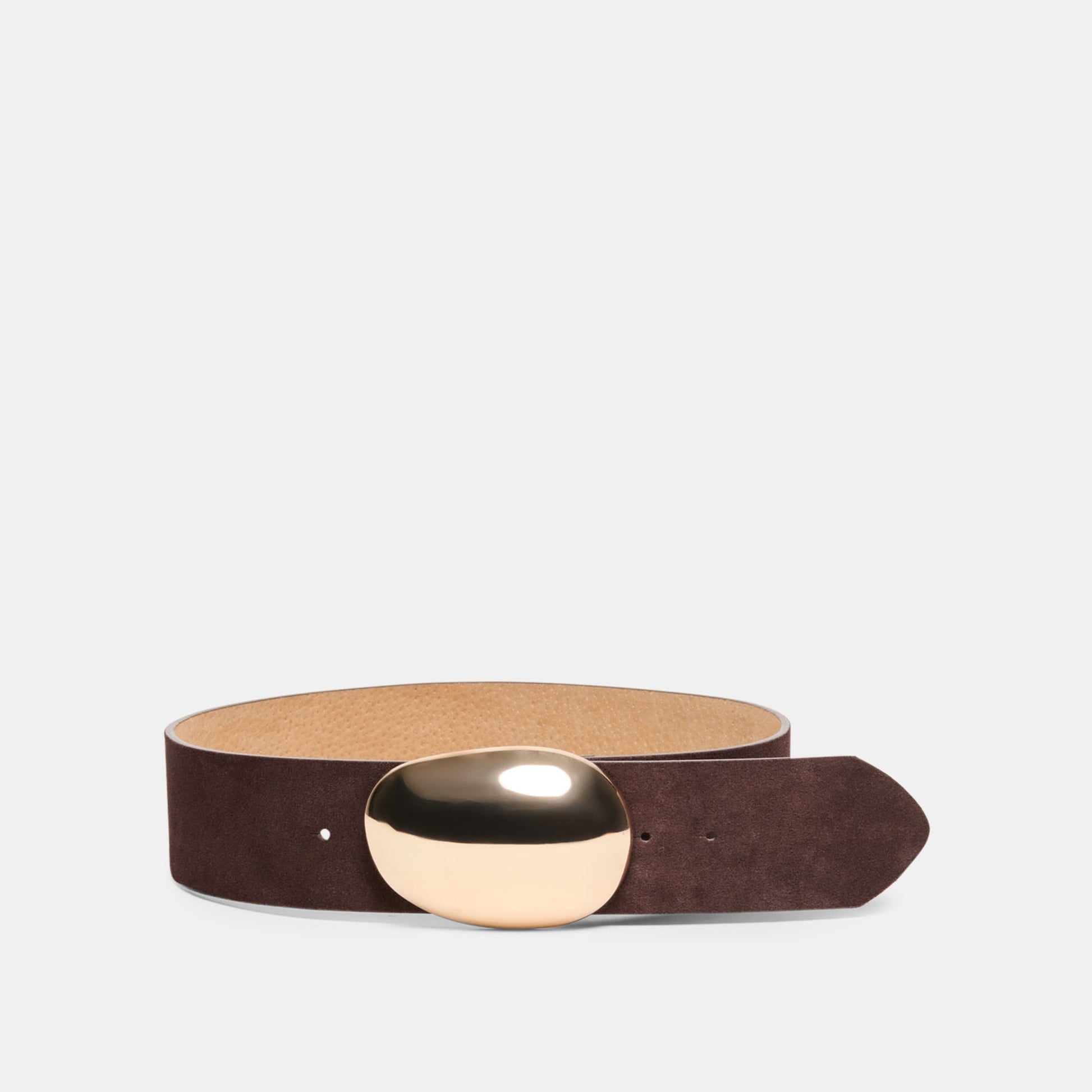 Bubble Mahogany Gold Buckle Belt - Dolce Vita
