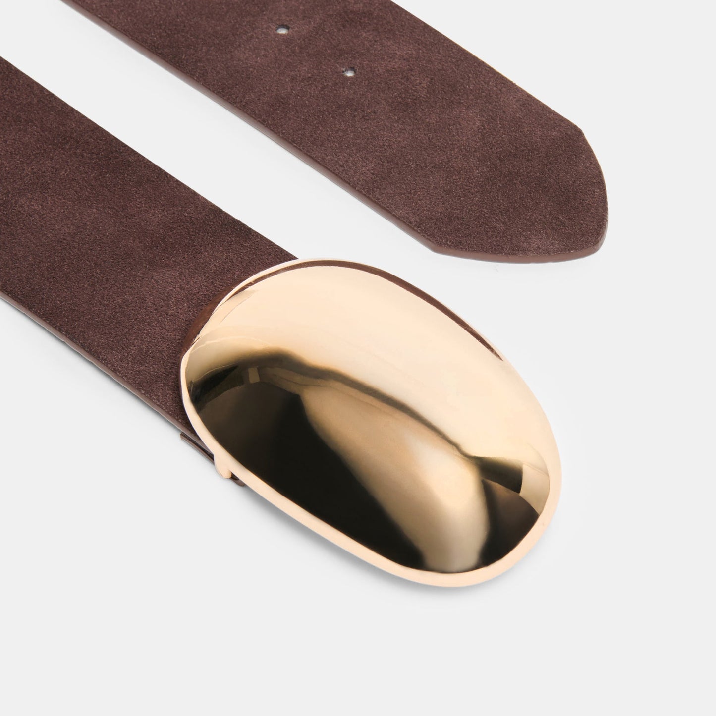 Bubble Mahogany Gold Buckle Belt - Dolce Vita