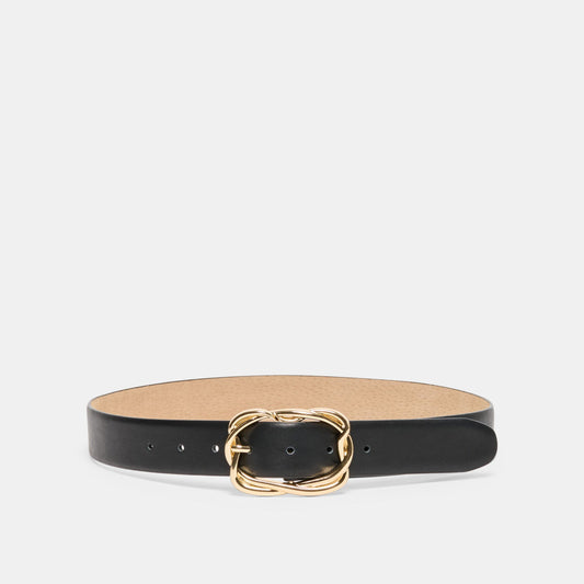 Braided Black Gold Buckle Belt - Dolce Vita