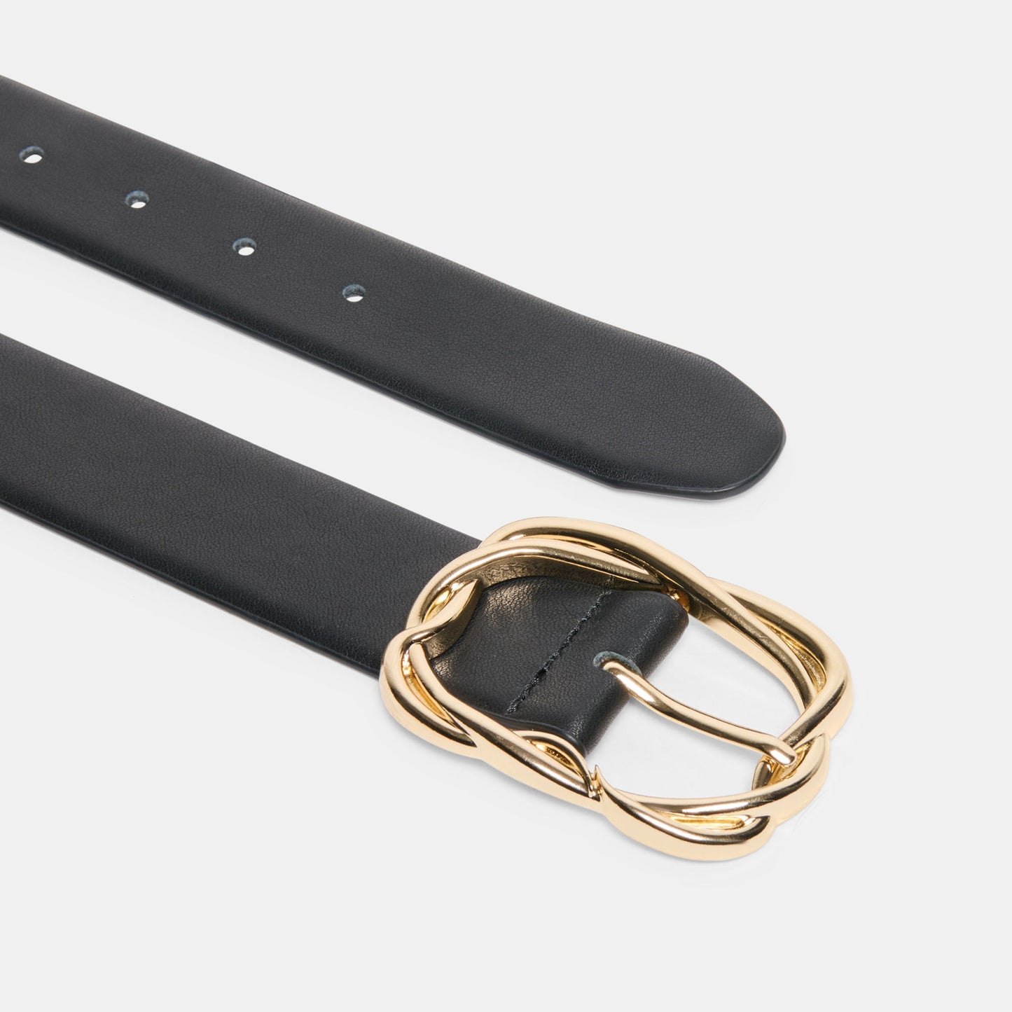 Braided Black Gold Buckle Belt - Dolce Vita