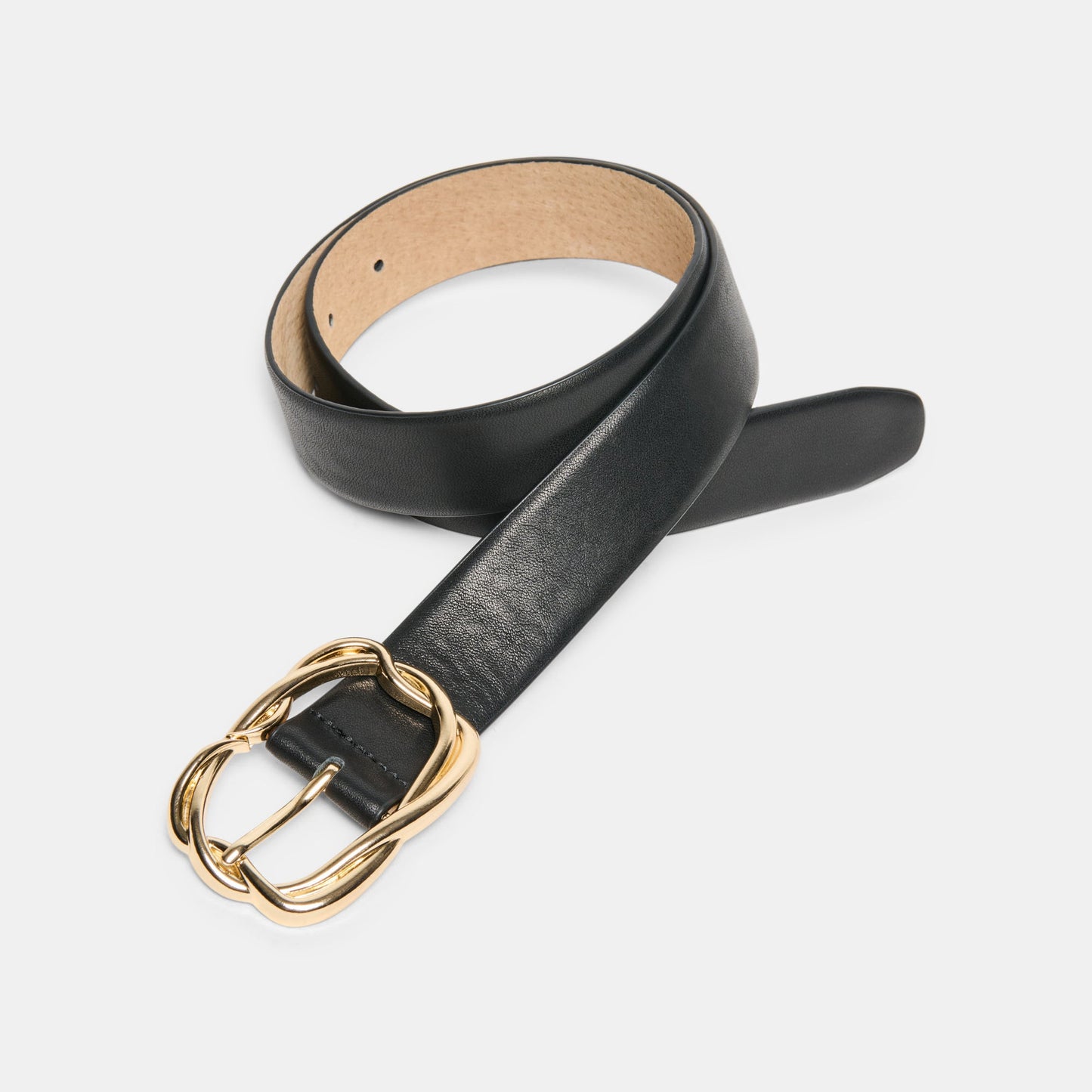 Braided Black Gold Buckle Belt - Dolce Vita