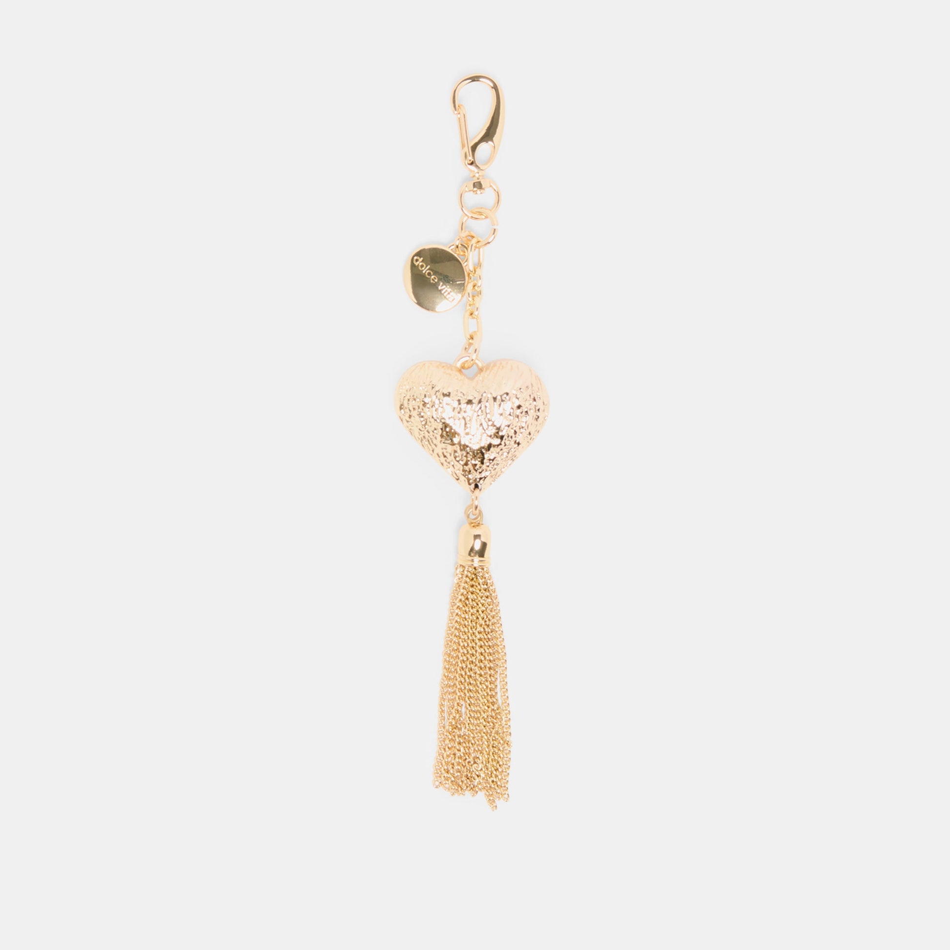 Heart Tassel Gold Bag Charm - Dolce Vita