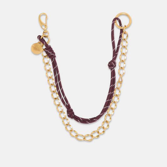 Rope + Chain Burgundy Multi Bag Charm - Dolce Vita