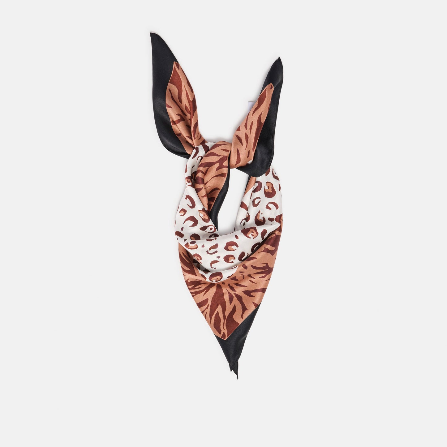 Animal Print Brown Multi Silk Scarf - Dolce Vita