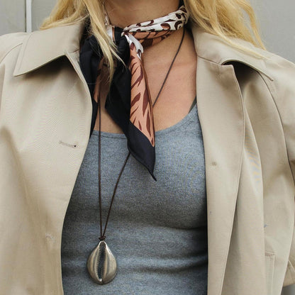 Animal Print Brown Multi Silk Scarf - Dolce Vita