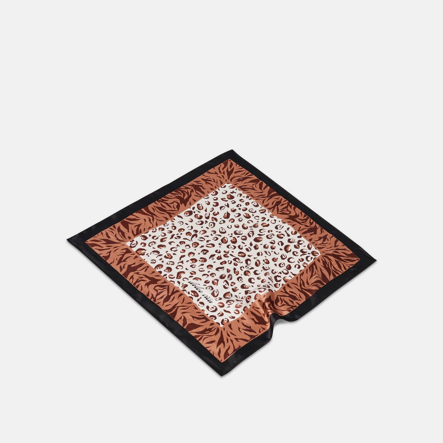 Animal Print Brown Multi Silk Scarf - Dolce Vita