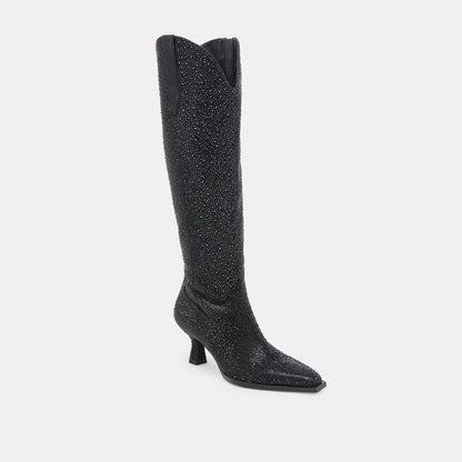 ARIANA CRYSTAL BOOTS BLACK METALLIC CRYSTAL - Dolce Vita