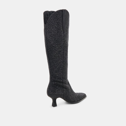 ARIANA CRYSTAL BOOTS BLACK METALLIC CRYSTAL - Dolce Vita