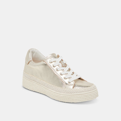 LENNIX SNEAKERS LIGHT GOLD METALLIC LEATHER - Dolce Vita