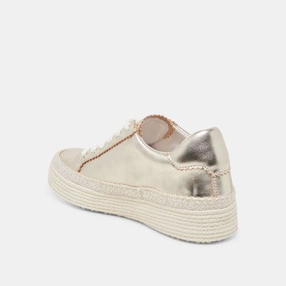 LENNIX SNEAKERS LIGHT GOLD METALLIC LEATHER - Dolce Vita