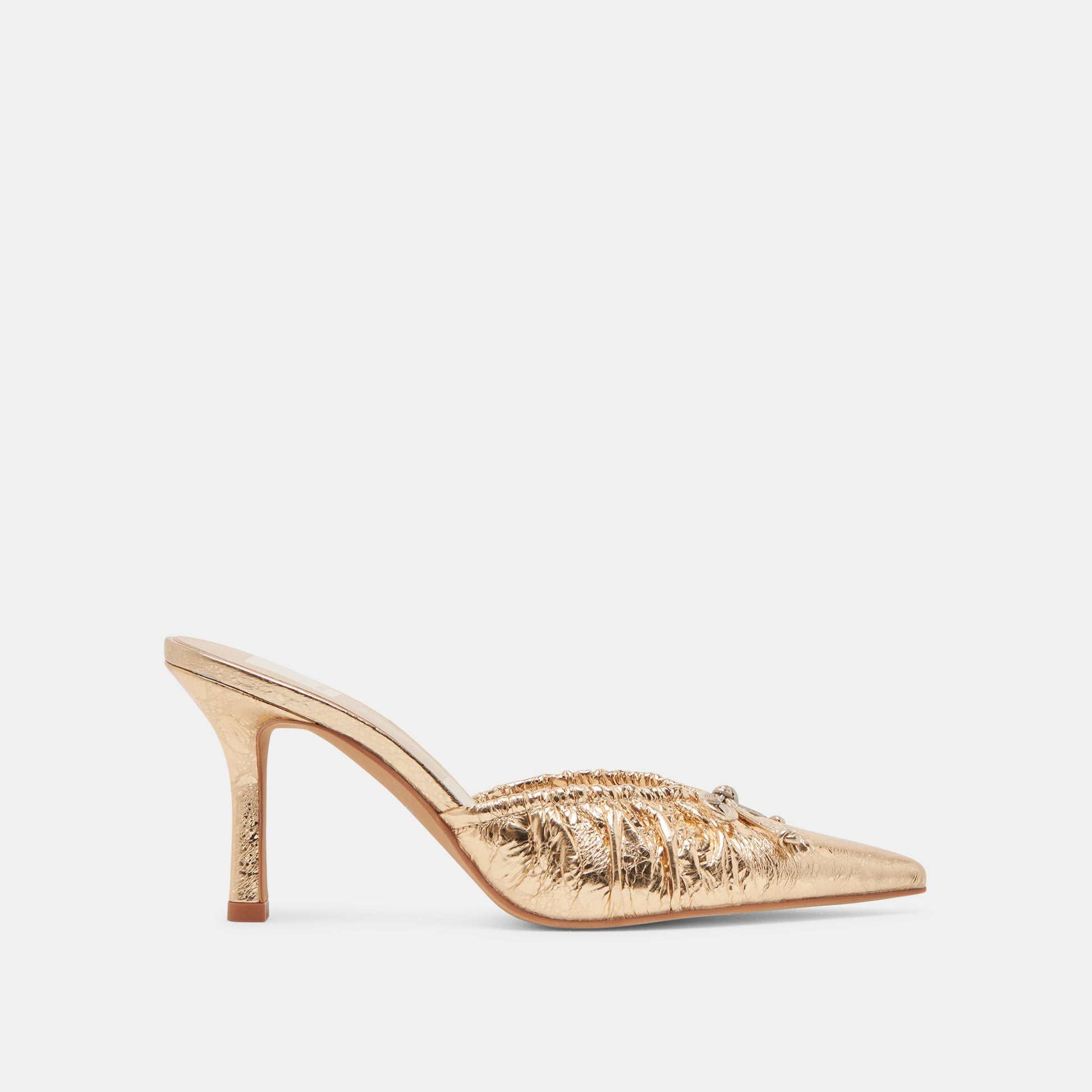 KAIRI HEELS GOLD DISTRESSED LEATHER - Dolce Vita