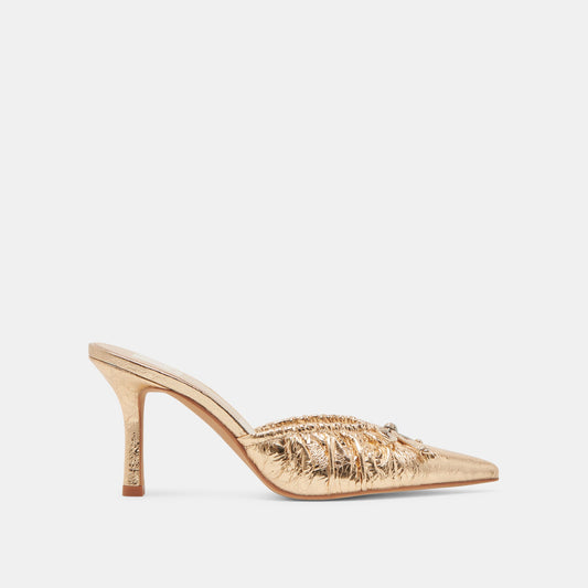 KAIRI HEELS GOLD DISTRESSED LEATHER - Dolce Vita