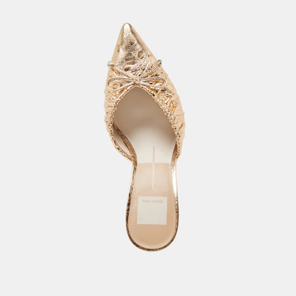 KAIRI HEELS GOLD DISTRESSED LEATHER - Dolce Vita