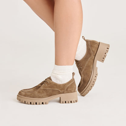 Milza Olive Suede Loafers - Dolce Vita