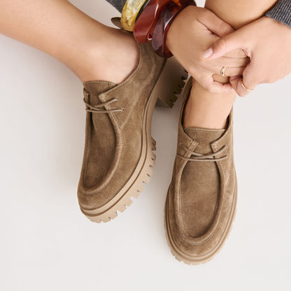 Milza Olive Suede Loafers - Dolce Vita