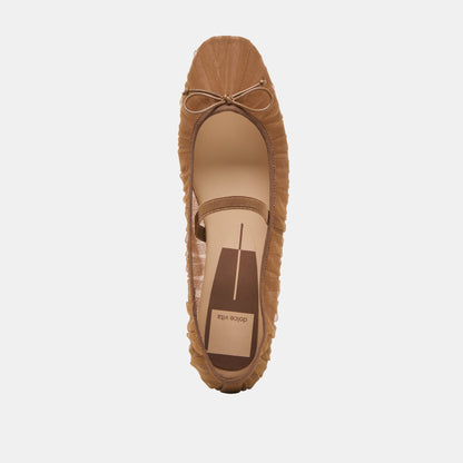 Raeven Mid Brown Tulle Ballet Flats - Dolce Vita