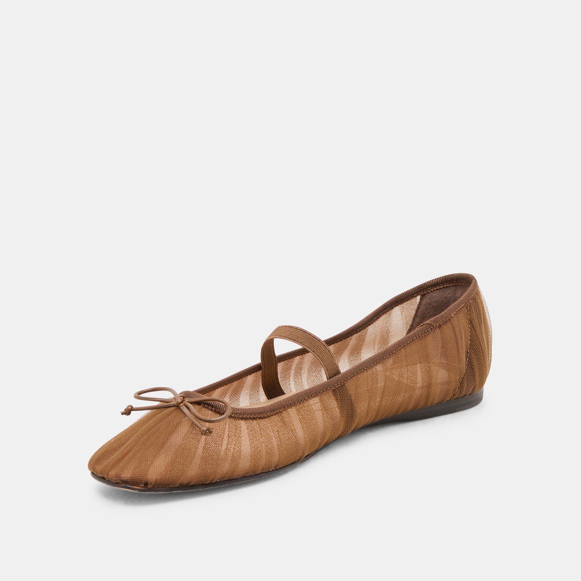 Raeven Mid Brown Tulle Ballet Flats - Dolce Vita