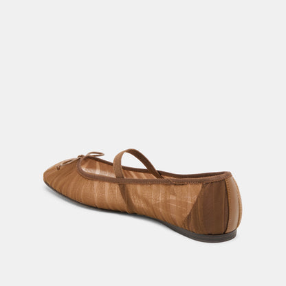 Raeven Mid Brown Tulle Ballet Flats - Dolce Vita